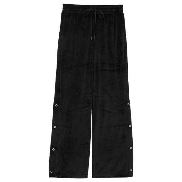 Victoria's Secret Velour Diamante Wide-Leg Snap Lounge Pants - Picture 1 of 5